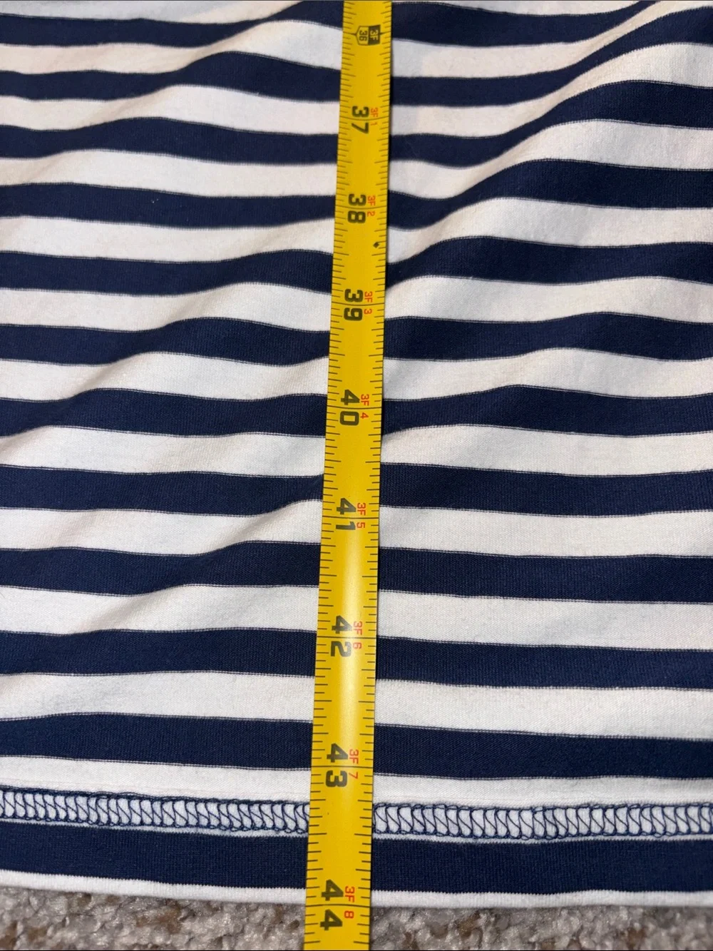 J. Crew Navy and White Striped Crewneck Tee